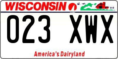 WI license plate 023XWX