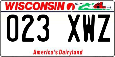 WI license plate 023XWZ