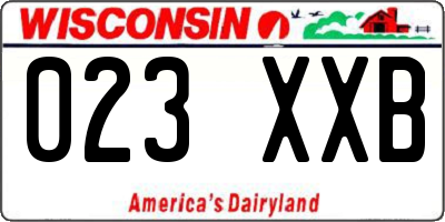 WI license plate 023XXB