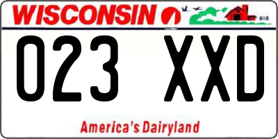 WI license plate 023XXD