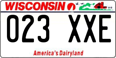 WI license plate 023XXE