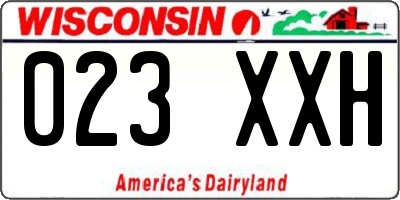 WI license plate 023XXH