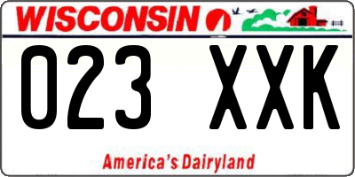 WI license plate 023XXK