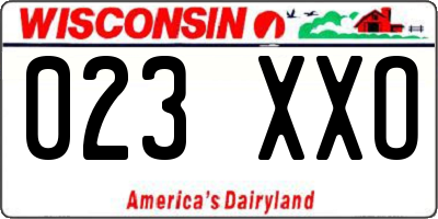 WI license plate 023XXO