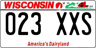 WI license plate 023XXS