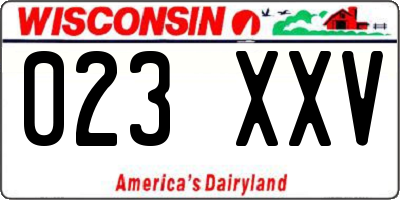 WI license plate 023XXV