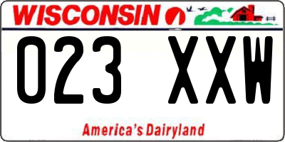 WI license plate 023XXW