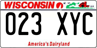 WI license plate 023XYC