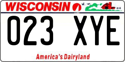 WI license plate 023XYE
