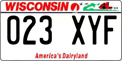 WI license plate 023XYF