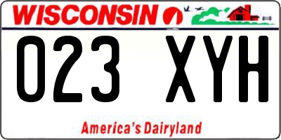 WI license plate 023XYH