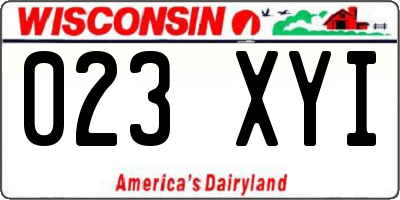 WI license plate 023XYI