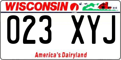 WI license plate 023XYJ