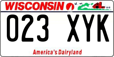 WI license plate 023XYK