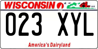WI license plate 023XYL