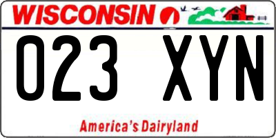 WI license plate 023XYN