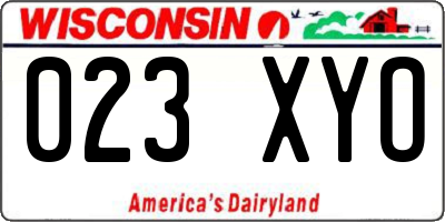 WI license plate 023XYO