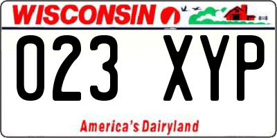 WI license plate 023XYP