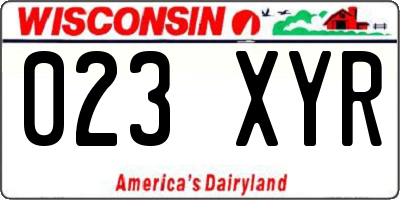 WI license plate 023XYR