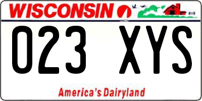 WI license plate 023XYS