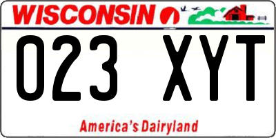 WI license plate 023XYT