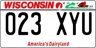 WI license plate 023XYU