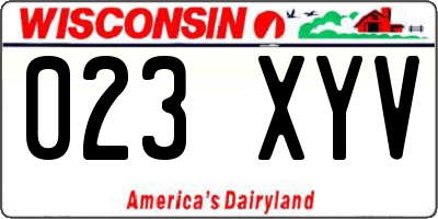 WI license plate 023XYV