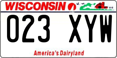 WI license plate 023XYW