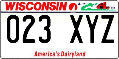 WI license plate 023XYZ
