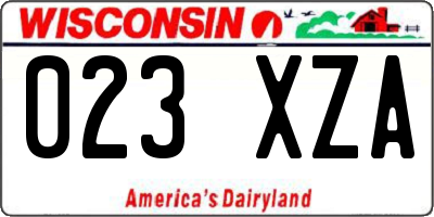 WI license plate 023XZA