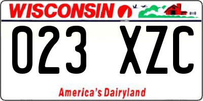 WI license plate 023XZC