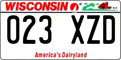 WI license plate 023XZD