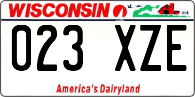 WI license plate 023XZE