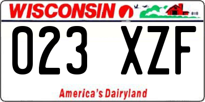WI license plate 023XZF