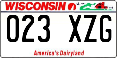 WI license plate 023XZG