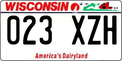 WI license plate 023XZH