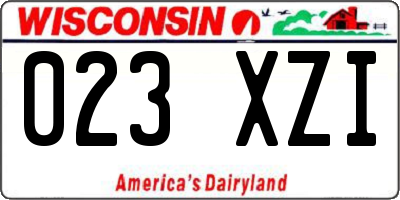 WI license plate 023XZI