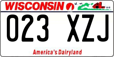 WI license plate 023XZJ