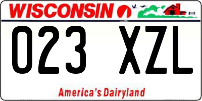 WI license plate 023XZL