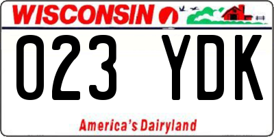 WI license plate 023YDK