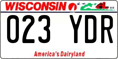 WI license plate 023YDR
