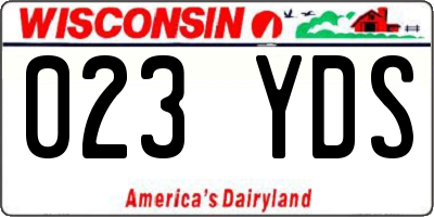 WI license plate 023YDS