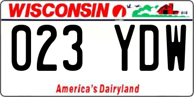 WI license plate 023YDW