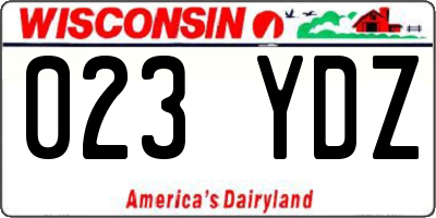 WI license plate 023YDZ