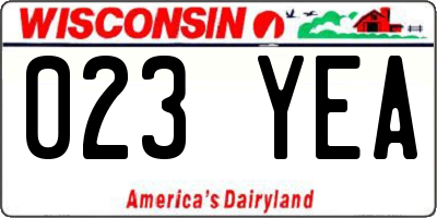 WI license plate 023YEA