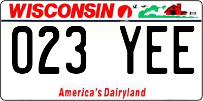 WI license plate 023YEE