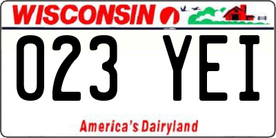 WI license plate 023YEI