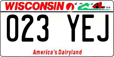 WI license plate 023YEJ
