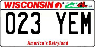 WI license plate 023YEM