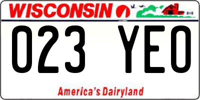 WI license plate 023YEO